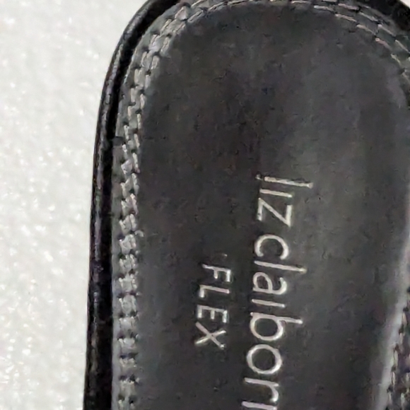 Liz Claiborne Black Slide Wedges Black Sandals Size 8.5 - Picture 4 of 12